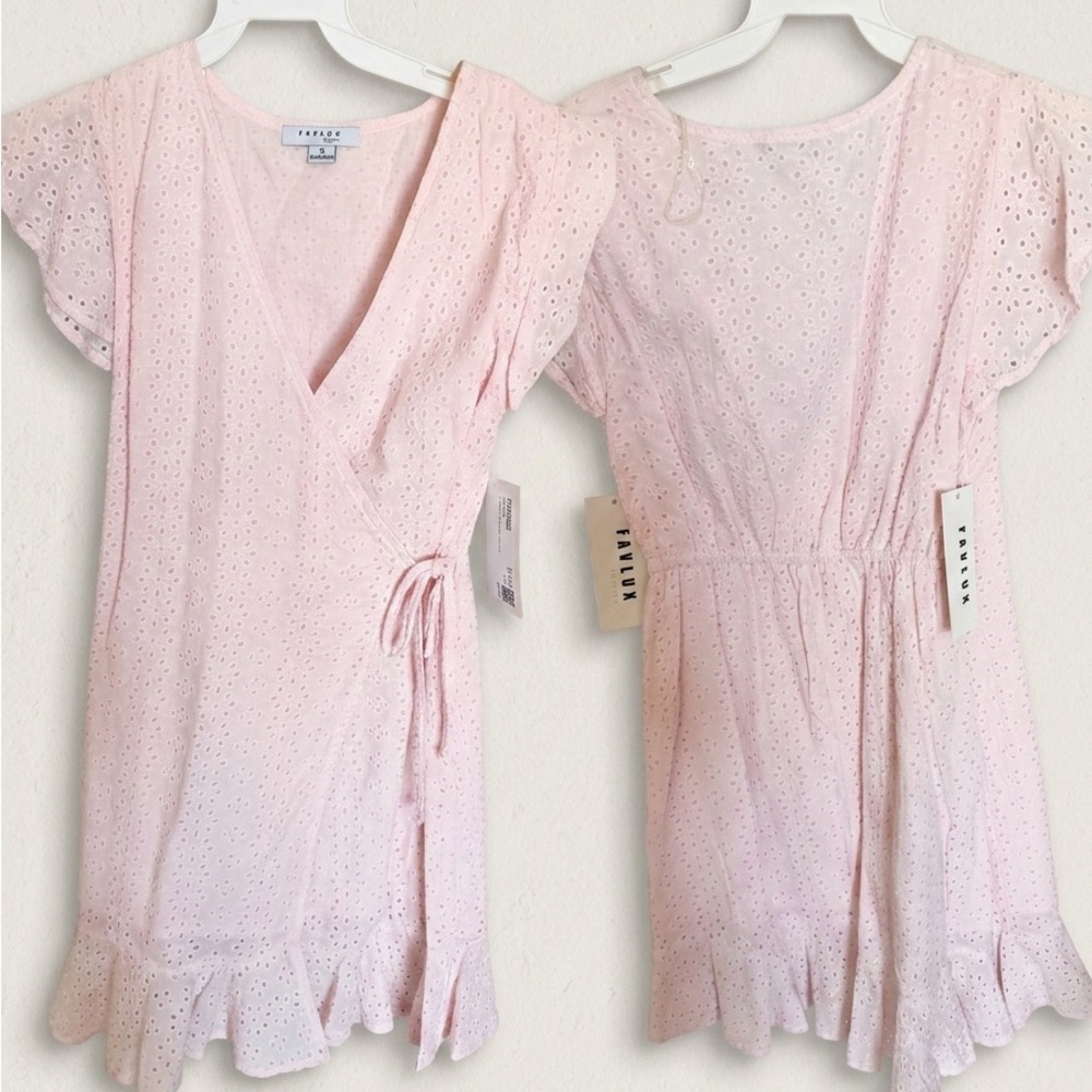 FAVLUX Blush Pink Eyelet Dress